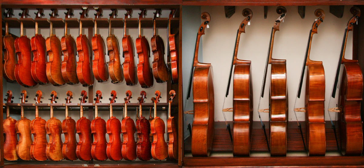 Violins, violas and cellos for sale at Hill & Company in Welwyn